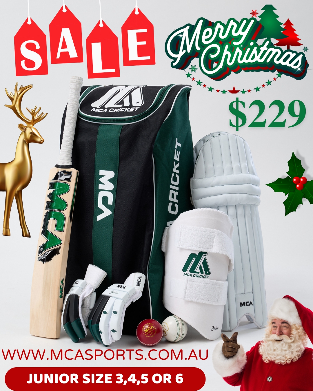 MCA JUNIOR CHRISTMAS CRICKET KIT